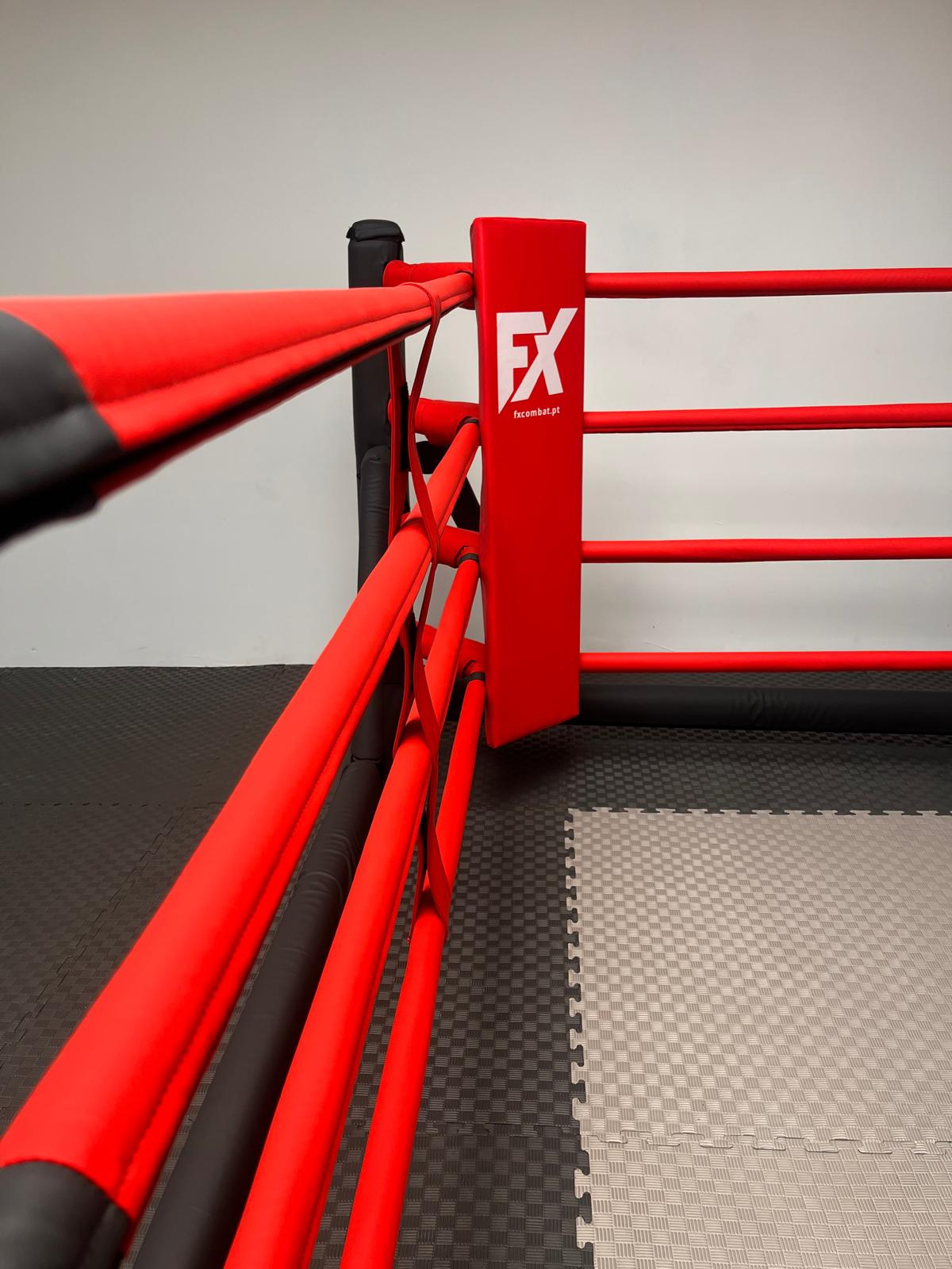 Red FX corner pad with red covered ropes