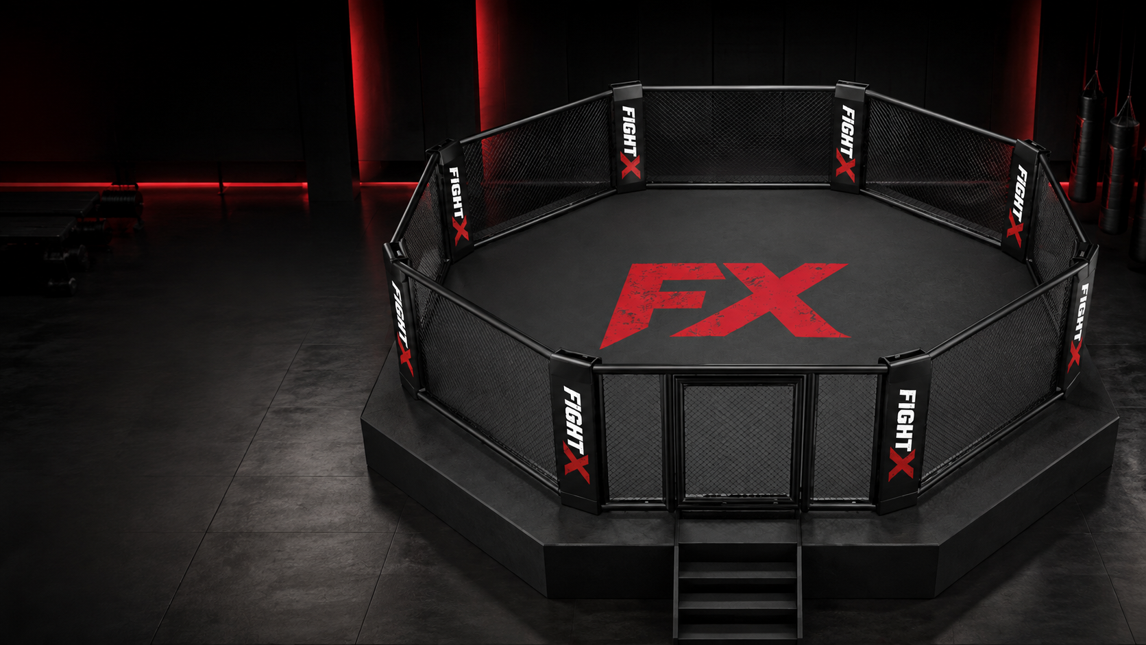Jaula de MMA em plataforma personalizada pela FX